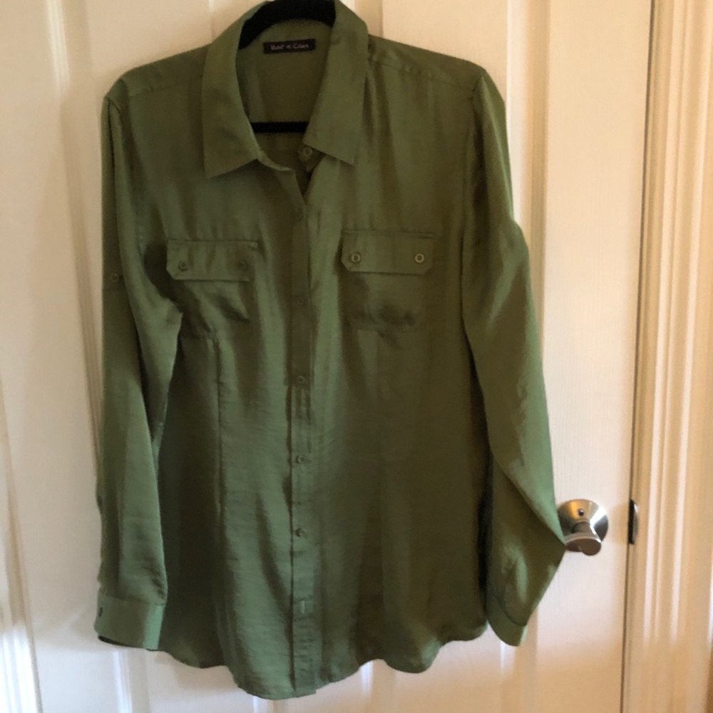 Green polyester shirt